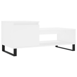 Mesa de centro madera contrachapada blanco 100x50x45 cm H
