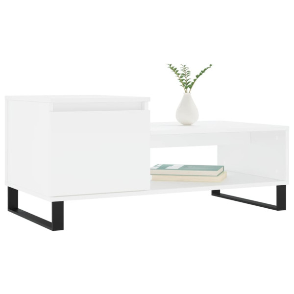Mesa de centro madera contrachapada blanco 100x50x45 cm M 3