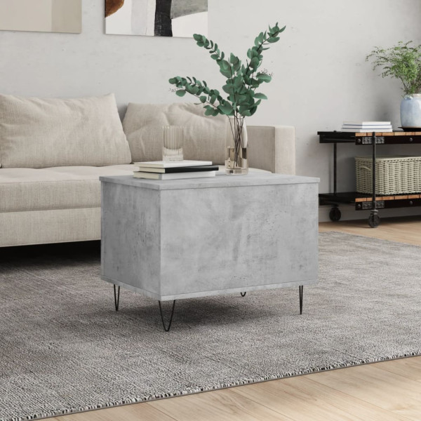 Mesa de centro madera contrachapada gris hormigón 60x44.5x45 cm D