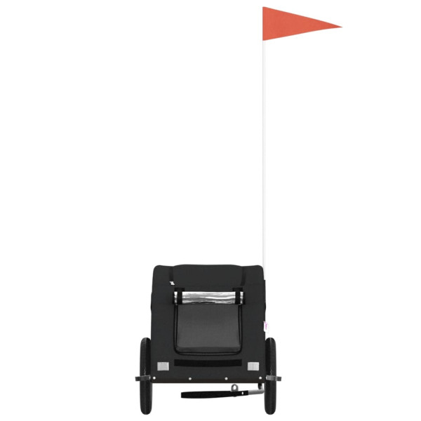 Remolque de bicicleta para perros hierro y tela Oxford negro M 4