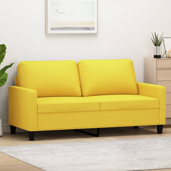 Sofá de 2 plazas de tela amarillo claro 140 cm D