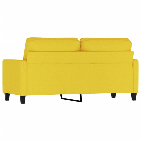 Sofá de 2 lugares 140 cm tecido amarelo-claro M 5
