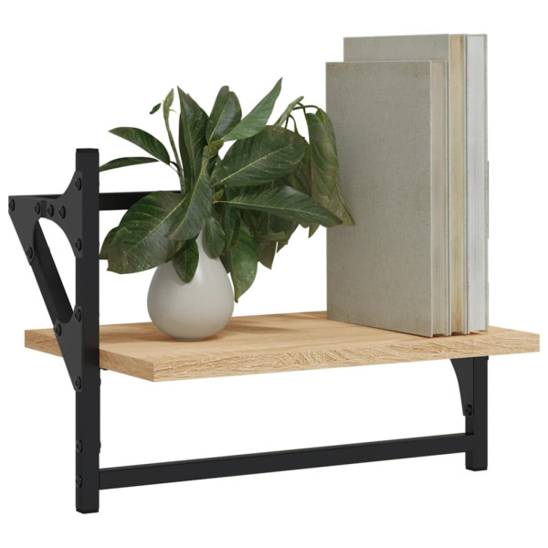 Estantes de pared con barras 2 uds roble Sonoma 40x25x30 cm M 3