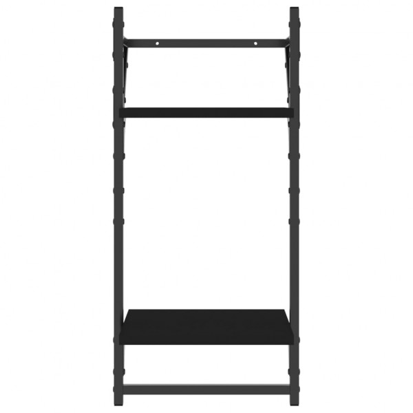 Unidade 2 prateleiras parede com barras 2 pcs 30x25x65 cm preto M 5