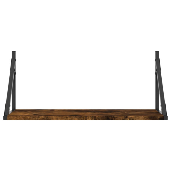 Estante de parede 2uds madeira engenharia carvalho fumado 60x25x25.5cm M 5