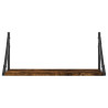 Estante de parede 2uds madeira engenharia carvalho fumado 60x25x25.5cm 5