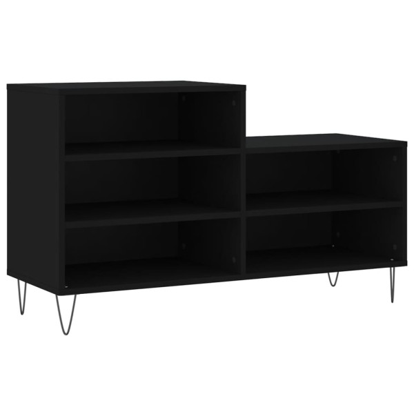 Mueble zapatero madera contrachapada negro 102x36x60 cm M 2