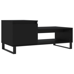 Mesa de centro madera contrachapada negro 100x50x45 cm H