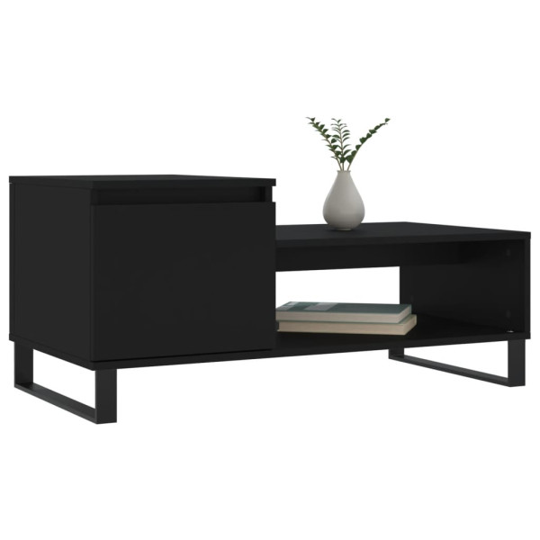 Mesa de centro madera contrachapada negro 100x50x45 cm M 3