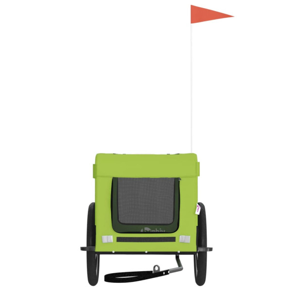 Remolque bicicleta para perros hierro tela Oxford verde negro M 5