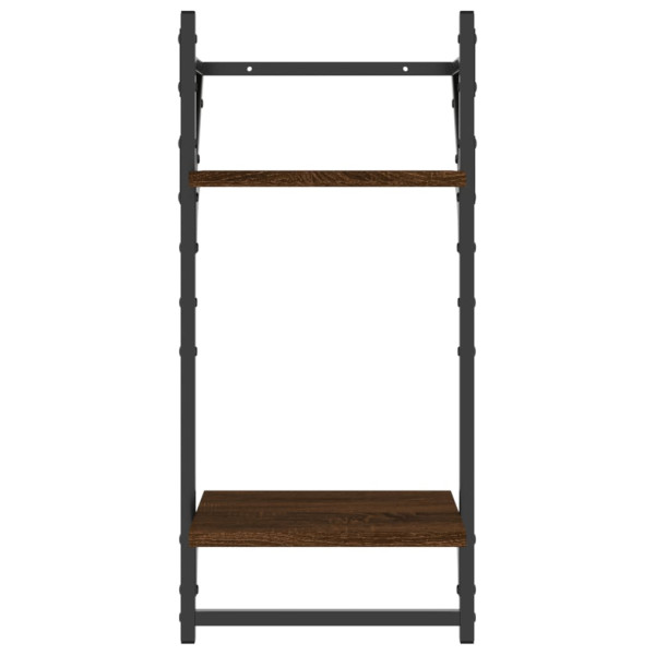 Estante 2 prat. c/ barras 2 pcs 30x25x65 cm carvalho castanho M 5