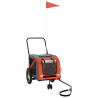Remolque bicicleta para perros hierro tela Oxford naranja negro 2