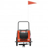 Remolque bicicleta para perros hierro tela Oxford naranja negro 4