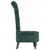 Sillón de respaldo alto con botones terciopelo verde oscuro 4