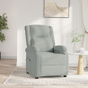 Sillón reclinable eléctrico de terciopelo gris claro 1