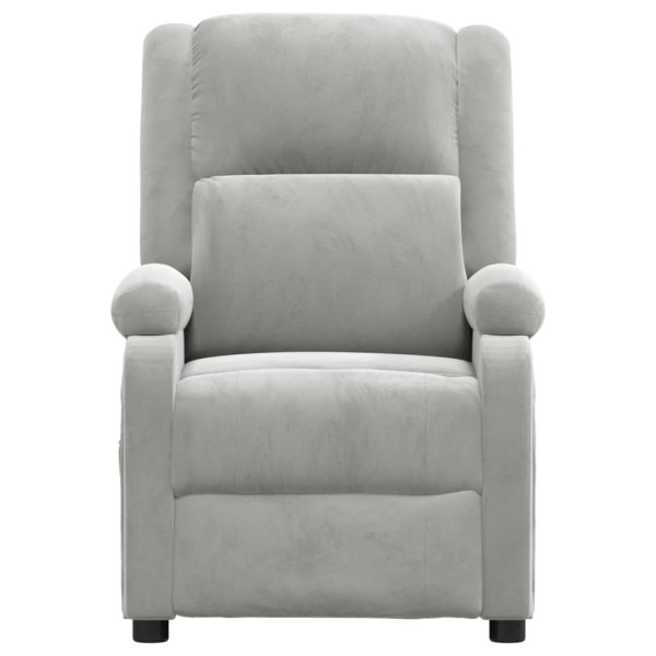 Sillón reclinable eléctrico de terciopelo gris claro M 4