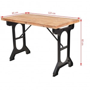 Mesa de salón comedor en madera maciza de abeto 122x65x82 cm H