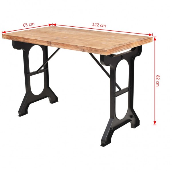 Mesa de jantar madeira de abeto maciça 122x65x82 cm M 2