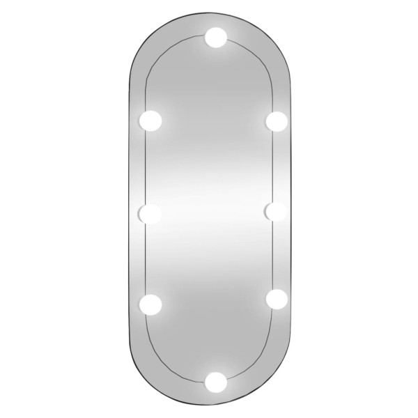 Espelho de parede oval com luzes LED 35x80 cm vidro M 2