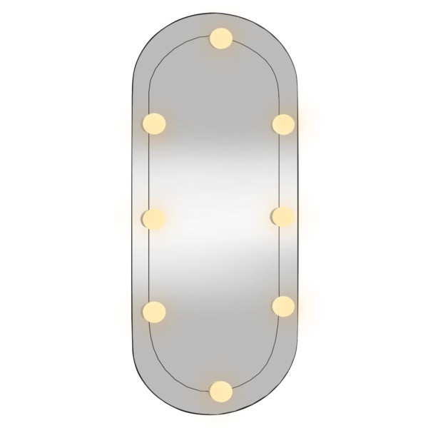 Espelho de parede oval com luzes LED 35x80 cm vidro M 4