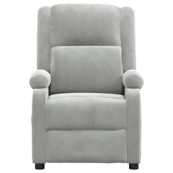 Sillón reclinable de terciopelo gris claro M 3