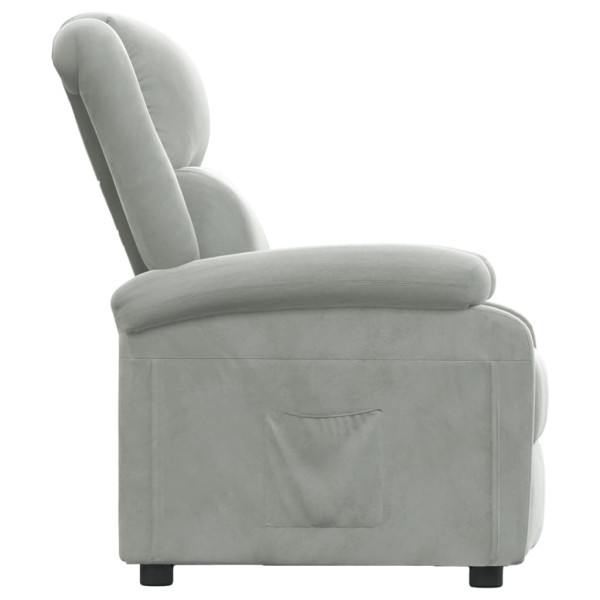 Sillón reclinable de terciopelo gris claro M 4