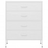 Cómoda/aparador com gavetas aço 80x35x101.5 cm branco 3