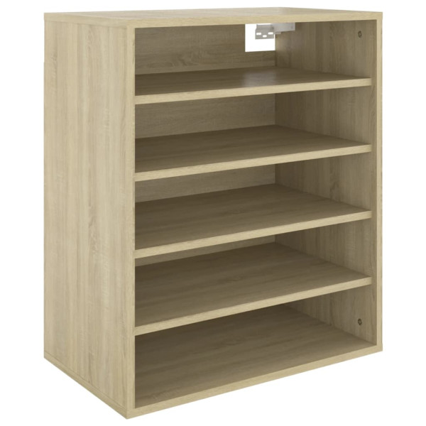 Mueble zapatero de madera contrachapada color roble 60x35x70 cm M 2