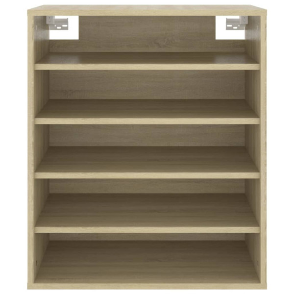 Mueble zapatero de madera contrachapada color roble 60x35x70 cm M 5