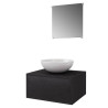 Conjunto de muebles de baño con lavabo y grifo 4 piezas negro 3