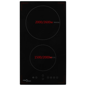 Placa de indução com 2 discos controlo tátil vidro 3500 W H