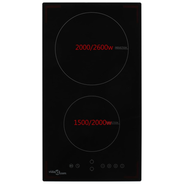 Placa de inducción con 2 quemadores control táctil 3500 W M 2