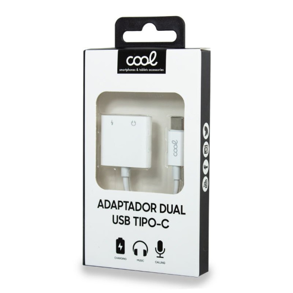 Adaptador Dual USB TIPO-C (Auriculares + Carga) Digital COOL M 3