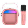 Alto-falante Bluetooth Universal Música 6W COOL Mini Karaoke + Micrófono Rosa 1