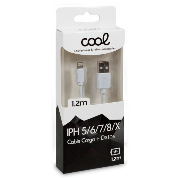 Cabo USB compatível COOL Relâmpago para iPhone / iPad (1,2 metros) Branco M 2