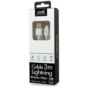 Cabo USB compatível COOL Relâmpago para iPhone / iPad (3 metros) Branco H