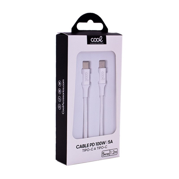 Cable USB COOL Nylon Universal Tipo C a Tipo C (1.2 metros) M 5