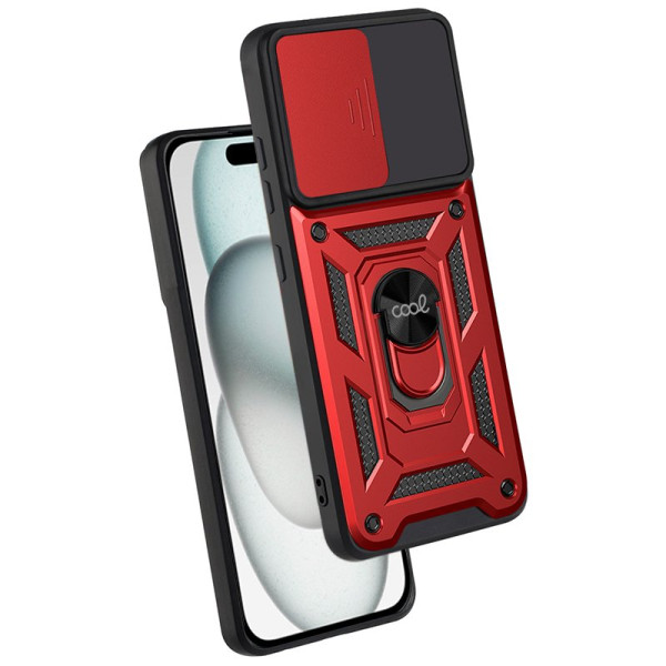Carcaça COOL para iPhone 15 anel rígido vermelho M 2
