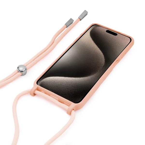 Carcasa COOL para iPhone 15 Pro Max Cordón Liso Rosa M 2