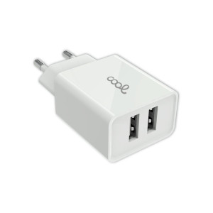 Cargador Red Universal Entrada 2 x USB COOL 2.4 Amperios Blanco H