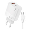 Cargador Red Universal Ultra Fast PD Tipo-C + USB COOL (65W + Cable Tipo-C) GaN Blanco 4