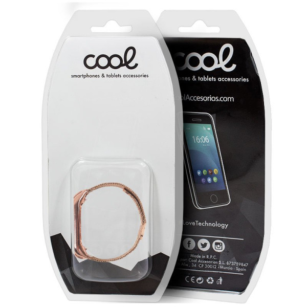 Correa COOL para Xiaomi Mi Band 5 / 6 / 7 / Amazfit Band 5 Metal Rose Gold M 4