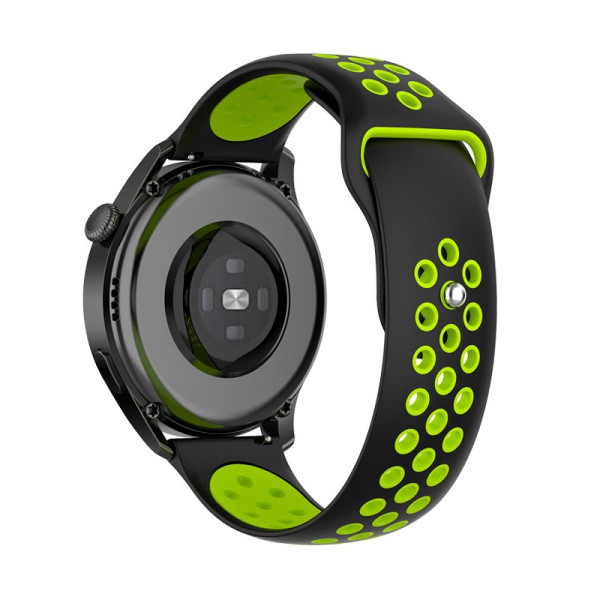 Correa Universal 22mm Amazfit GTR / Stratos / Huawei / Samsung / COOL Goma Negro-Verde M 5