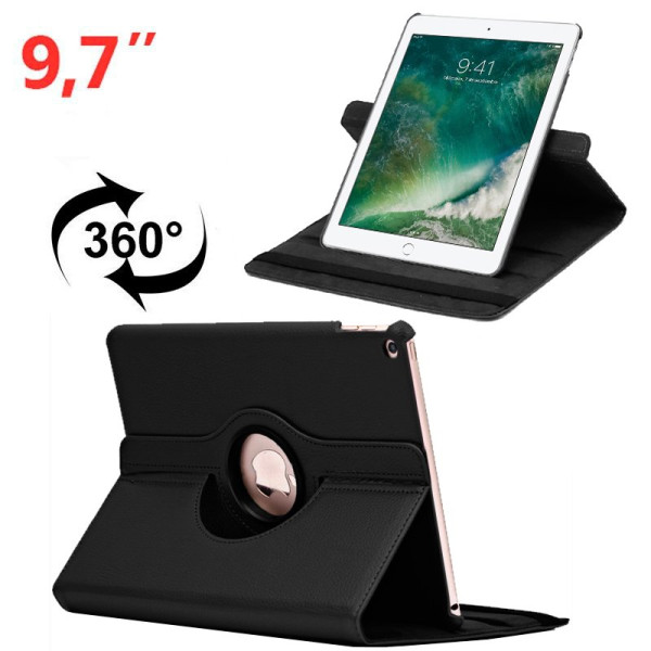 Funda COOL para iPad Air / Air 2 / Pro 9.7 / iPad 2017 / iPad 2018 9.7 pulg Giratoria Polipiel Negro D