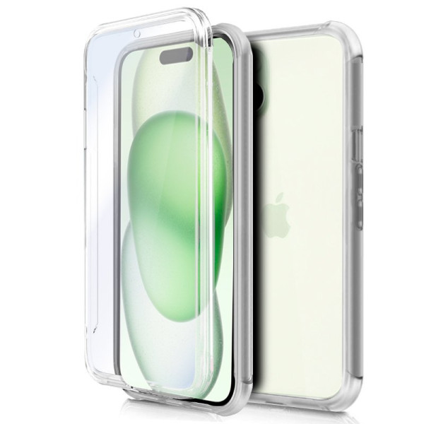 Funda COOL Silicona 3D para iPhone 15 Plus (Transparente Frontal + Trasera) D