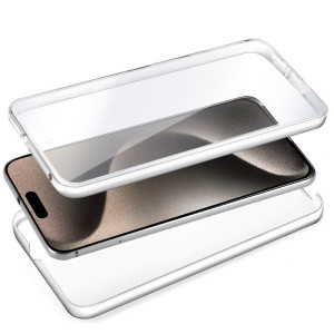 Funda COOL Silicona 3D para iPhone 15 Pro Max (Transparente Frontal + Trasera) H