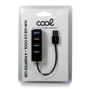 Hub USB 2.0 Universal COOL 4 portas USB pretas H