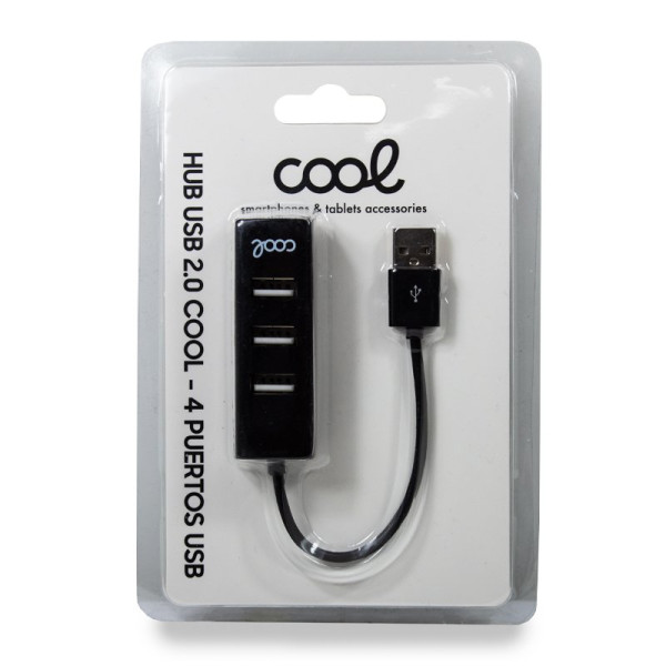 Hub USB 2.0 Universal COOL 4 Puertos USB Negro M 2
