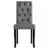 Sillas de comedor 4 unidades tela gris oscuro 4