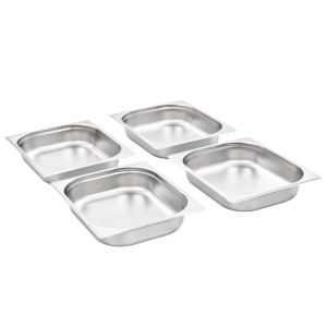 Recipientes gastronorm 4 pcs GN 1/2 65 mm aço inoxidável H